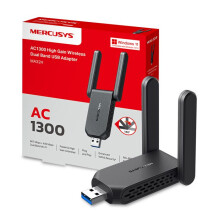 MERCUSYS MA32H Adaptador USB WiFi AC1300Mbps, Antenas de Alto Ganho, Dual-Banda, MU-MIMO, WPA3, Compatível com Windows 11/10