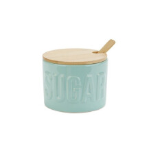 Sucrier Balvi en céramique et bambou - Turquoise
