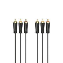 Audio/video kabel - HAMA - 3 RCA mannelijke stekkers - verguld - 1,5 m