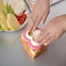 Sandwich Cutter And Sealer Maker Bread Decruster Sandwich Cutter Pancake Maker Heart Shape Diy Cookie Cutters Gift For Kids Adult Boys Girls (White)