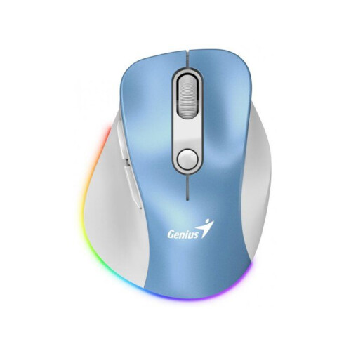 Mouse Genius sem fio Bluetooth recarregável Mini Ergo 9000S Pro Azul