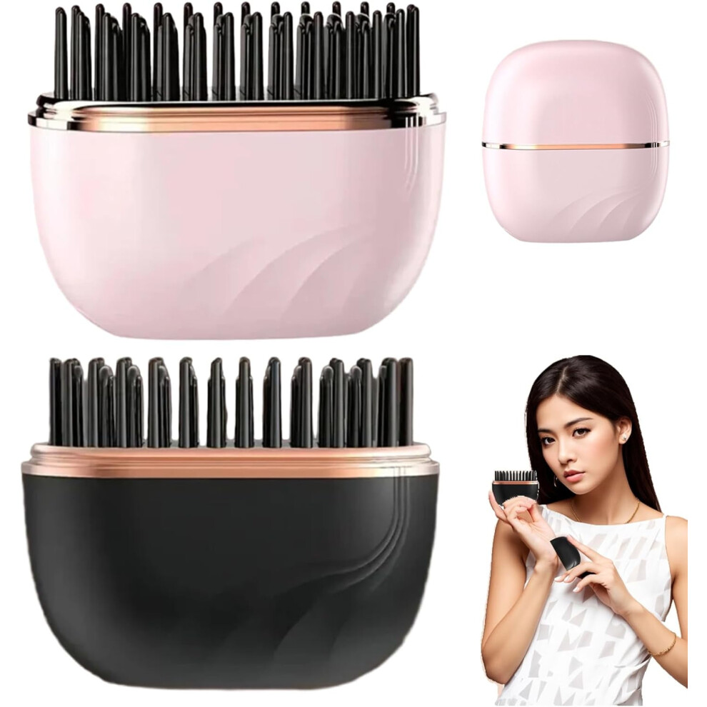 Nulira Mini Hair Straightener Brush, Cordless & Rechargeable, 3-Speed Temp Control â Compatible with Glambrush
