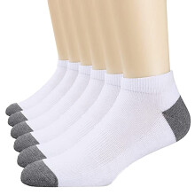 3-Pack Men's Cushioned Ankle Socks, Low-Cut, Breathable Cotton, Casual & Sports, White, One Size
