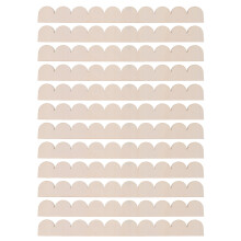12PCS DIY Crafts Scalloped Wood Trim for Home Room Beige