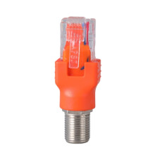F to RJ45 Converter Adapter R-F Female to RJ45 Male Ethernet Coaxial Coupler Coax Adapters for Line Tester