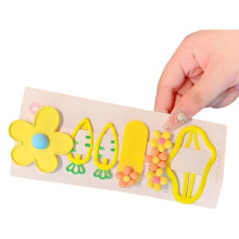 5er-Pack Haarspangen für Mädchen mit Wolken-, Blumen- und Karottenmotiv, starke Haarspangen aus Kunststoff für Schule und andere Anlässe
