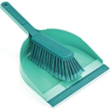 LEIFHEIT 41401 Juego de barrido manual clásico, escoba práctica, recogedor resistente con borde de goma extralargo