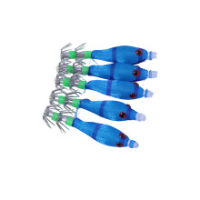 5pcs Glow Shrimp Lures 5.8cm 3.1g Squid Jigs Hooks Artificial Baits for Saltwater Freshwater Fishing