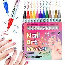 Pen,Pen 12/24 Colors Pens Set Tip Nail ArtS Pen 0.5mm And Quick Drying Nail For Polishing Dotting Painting Liner DIY 15ml