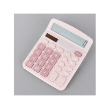 1pc Solid Color Small Digital Calculator for Office, School, and Home in Pink