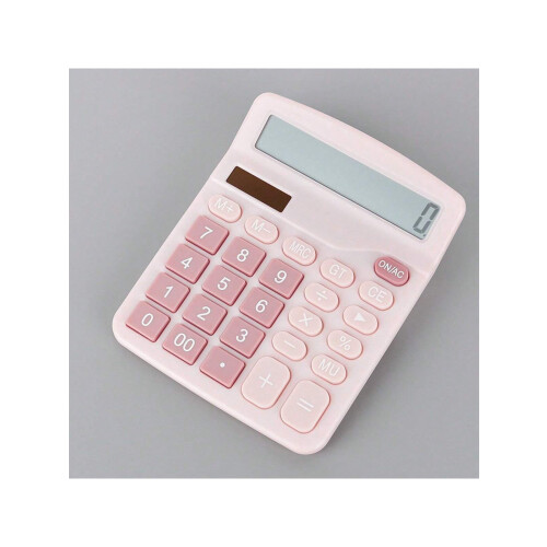 1pc Solid Color Small Digital Calculator for Office, School, and Home in Pink