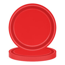 Christmas Party Supplies Red Paper Plates 10 Pack, Santa Snowflake Disposable Tableware for Holiday Feast Decor(Red-B-10PC)