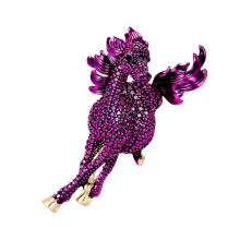Krystallhestebrosje i legering – 5x3cm