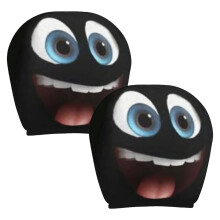 2 protectores de reposacabezas para asiento de coche con divertidos ojos de dibujos animados. Fundas para reposacabezas de coche con divertidos