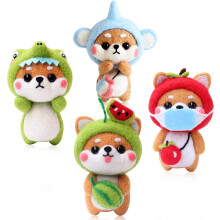 Needle Felting Kit Making Wool Needle Felting Starter Kit with Instruction DIY Cute Dog Felting Kit Home Decoration,A