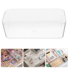 Set of 3 Clear Acrylic Drawer Organizer Bins for Home Storage, Office Supplies, and Desk Accessories