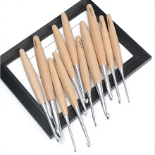 Crochet Hook Wooden Stainless Steel 12mm