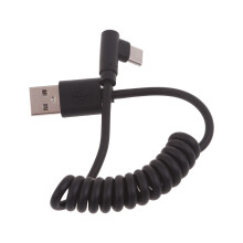 Cabo USB para Tipo C para carro, cabo retrátil espiral USB para USB C, adaptador de transferência de dados de 60 W