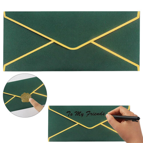 Χρυσός φάκελος με χρυσό περίγραμμα (150Gsm) – Premium επιταγή και επιστολόχαρτο,