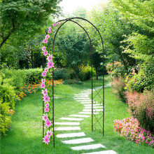 Metal Garden Archway for Climbing Plants - Black