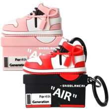 [Confezione da 2] Simpatica custodia in silicone a forma di scatola di scarpe con cartoni animati per AirPods di quarta generazione (2024), con