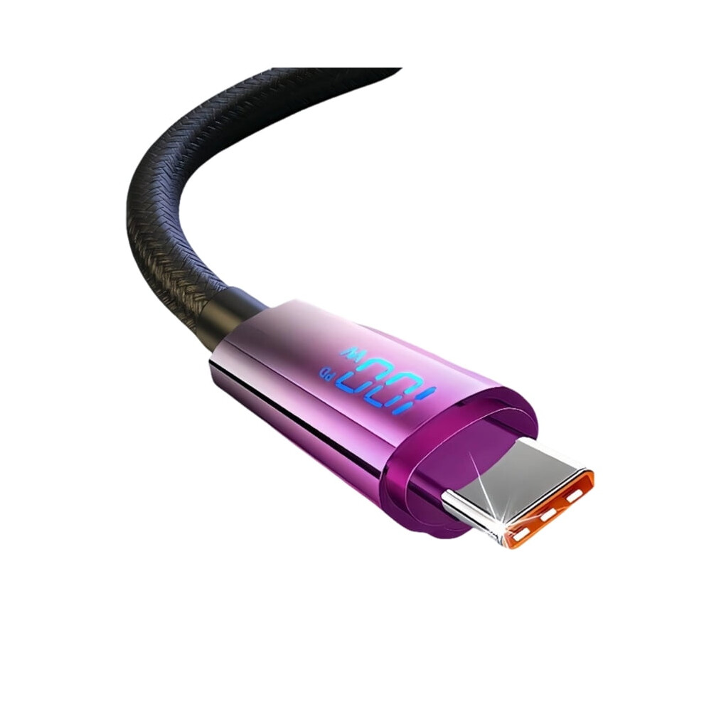 120W Super Fast Charging Type C Cable Dynamic Digital Display Real Time Voltage Monitoring Extended Length 9448990662999