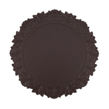 Brown Floral Design, Ideal for Western Meals, European & American Style for Christmas decorative placemat-（15 x 15 inch, Set of 6, ）