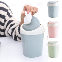 Small Trash Can with Lid, Swing Top Mini Garbage Can for Bathroom, Office, Bedroom, Desk, Dorm & Home – Blue