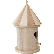 Houten vogelhuisje in de vorm van een hartje, hangend vogelhuisje/voederhuisje voor kinderen, knutselproject voor buiten, tuin, huis, nestkast voor