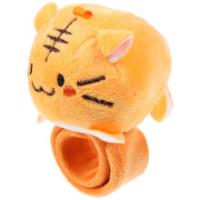 Orangefarbenes Plüschtier-Klatscharmband als Gastgeschenk und lustiges Deko-Accessoire