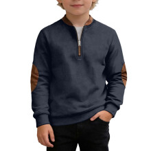 Boys Color Pullover Sweatshirt Long Sleeve Crewneck – Soft Warm Casual Fleece Top For Kids Youth, Winter Daily Wear And School Outfit Style
