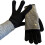 Women's reversible knit mittens black Maillard style 1