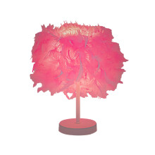 Fjærlampe ved nattbordet, nattlys til valentinsdagen, romantisk, fluffy skrivebordslampe til bryllupsromdekorasjon til valentinsdagen