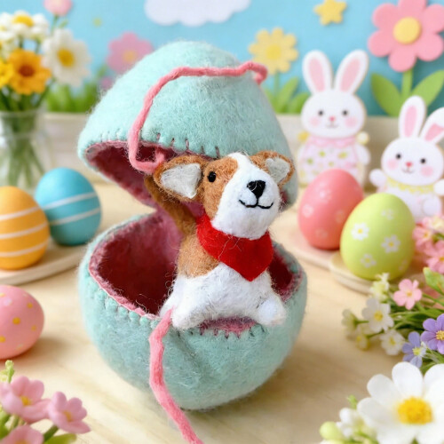 Wool Felt Easter Surprise Eggs with Random Cute Animals – Blind Box Decor, Egg Fillers, Compatible with Easter Displays