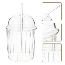 Bouteille d'eau compacte de voyage en verre transparent, 1 lot, 14 x 9 x 9 cm