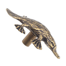 Duckbill Cabinet Pull Brushed Gold Metal 1 Hole