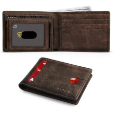 Wallet for Men Slim 11 Credit Card Holder Slots Leather RFID Blocking Small Thin Men's Wallet Bifold Minimalist Front Pocket Large Capacity Box