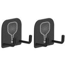 2Pcs Pickleballs Paddle Wall Mount Hanger Metal Pickleballs Fence Hooks Vertical Display Holder for Garage Gym Workouts
