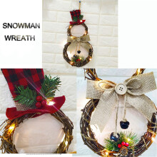 Nouvelle décoration de Noël : couronne en rotin lumineuse pour cheminée, fenêtre, porte, sapin de Noël.