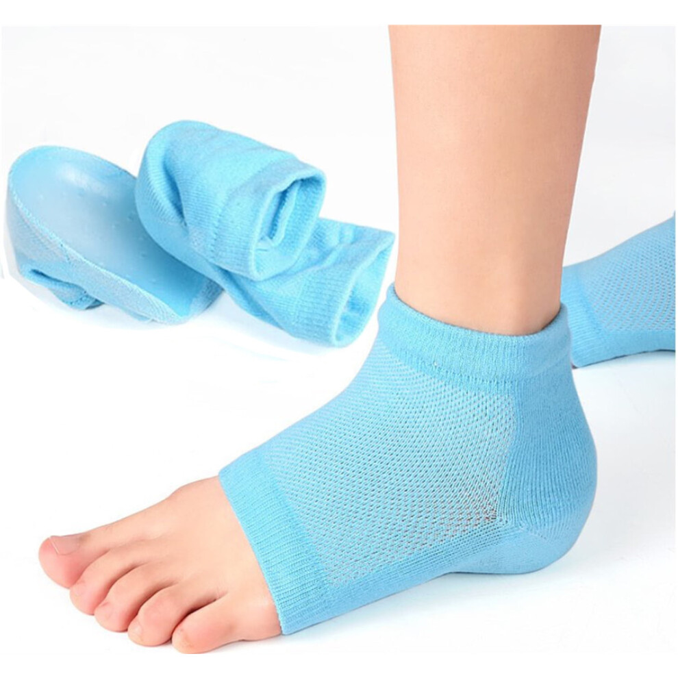 Blue Invisible Silicone Height Increase Insoles, 3.5Cm/1.4", For Plantar Fasciitis Relief & Gait Correction Â Compatible With Most Shoes
