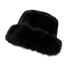 Winter bucket hat black fisherman cap for cold weather
