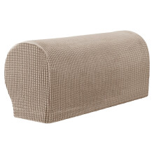 Lot de 2 housses extensibles en spandex pour accoudoirs de chaises, canapés, fauteuils inclinables – Lavables, avec épingles, compatibles avec la