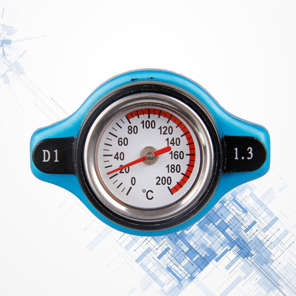 Radiator Tank Cover With Thermostatic Temp Gauge For Vehicle Use Blue 9329345350191