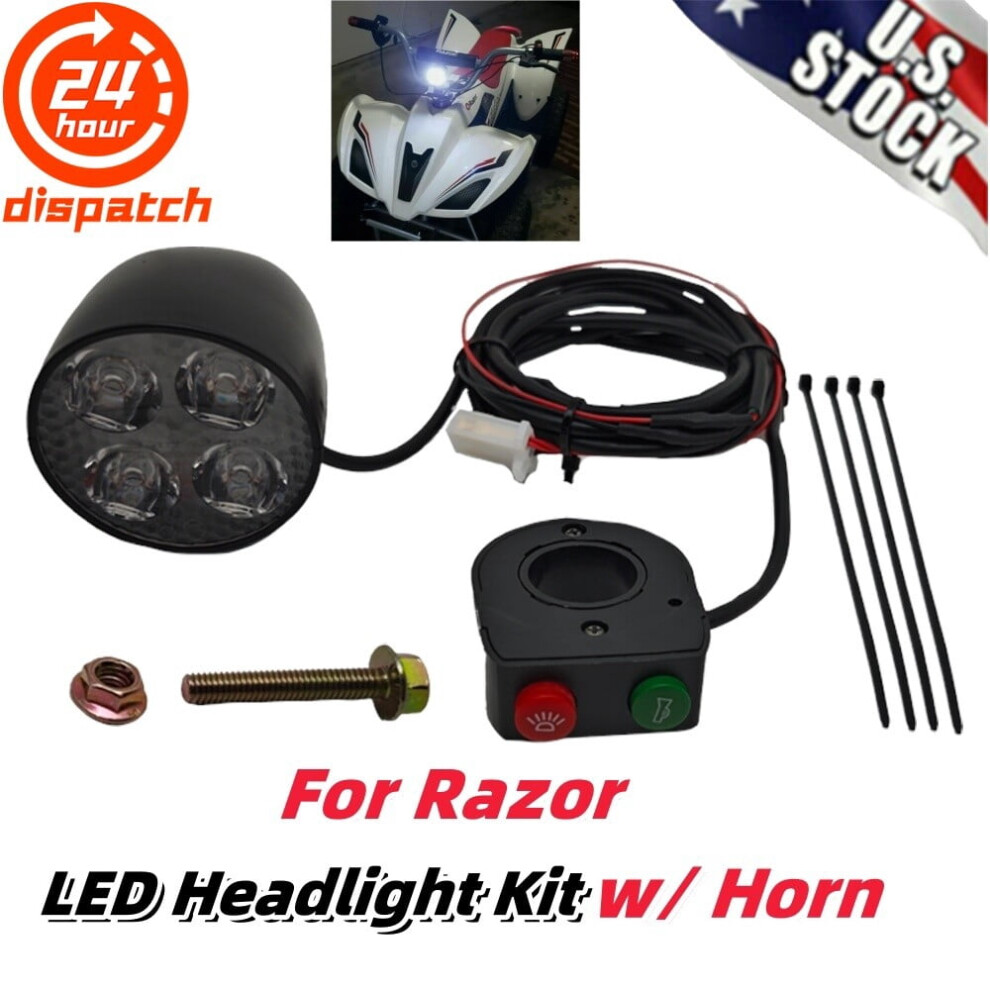 Us For Razor Dq E200 E300 Mx 350 400 Mx500 Mx650 Led Headlight Kit W/ Horn 9329345348662