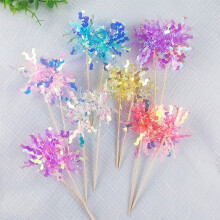5Pcs Happy Birthday Cake Toppers Glitter Cake Decoration Colorful DIY Baking Cupcake Toppers for Wedding Birthday Party