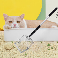 Stainless Steel Telescopic Cat Litter Shovel – Large Fine Hole, Durable Metal, Easy Scoop, Modern Design – Compatible with TOPLIU