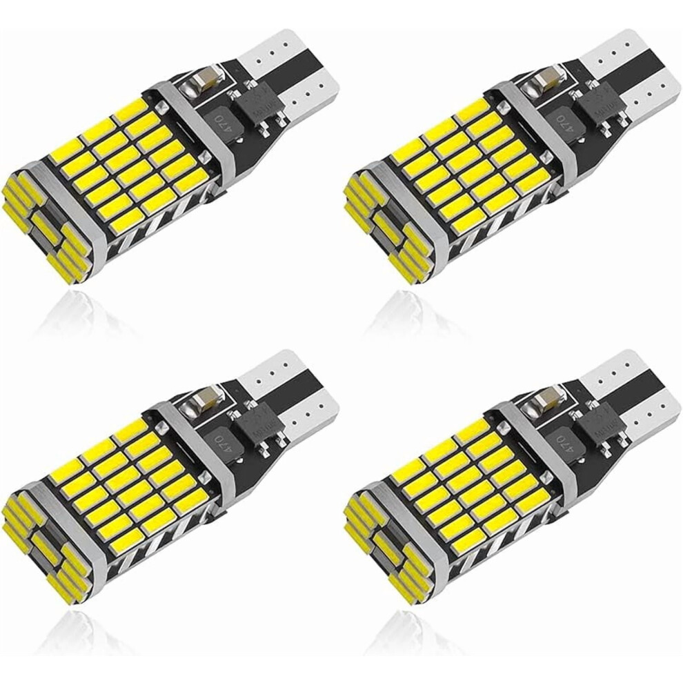 4Pcs 921 Led Bulbs (T15/4014/45Smd, 6500K) Â Universal, Canbus Error-Free Reverse/Brake/Stop/Turn Signal Lights, Compatible With 921 Sockets 9329345351495