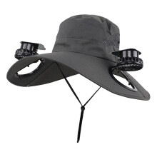 Solhatt med fläkt för män och kvinnor, mesh, 2 fläktar, UPF50+