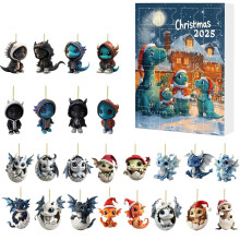 Dragon Acrylic Advent Calendar 24-Day Ornament Set