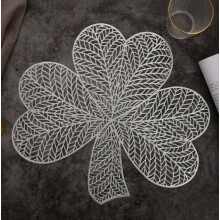 1 stuk (alleen de mat) universele antislip PVC placemat onderzetter met hartvormig klavertje, decoratief bordonderlegger, isolerende mat